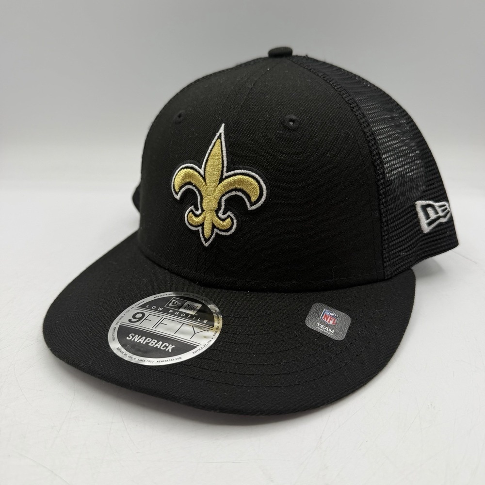 New Era 9Fifty New Orleans Saints Hat Cap Black Snapback Trucker Low Profile NFL